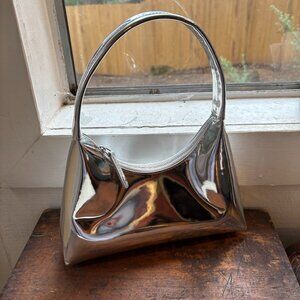 Mansur Gavriel Metallic & Silver Leather Shoulder Bag